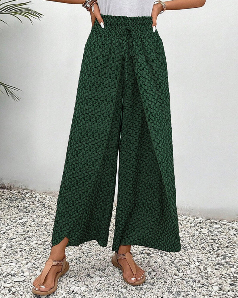 Pantalons d'été taille haute pour femmes | Motif géométrique
