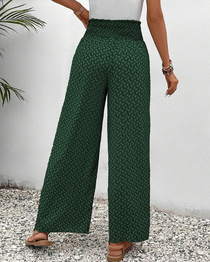 Pantalons d'été taille haute pour femmes | Motif géométrique