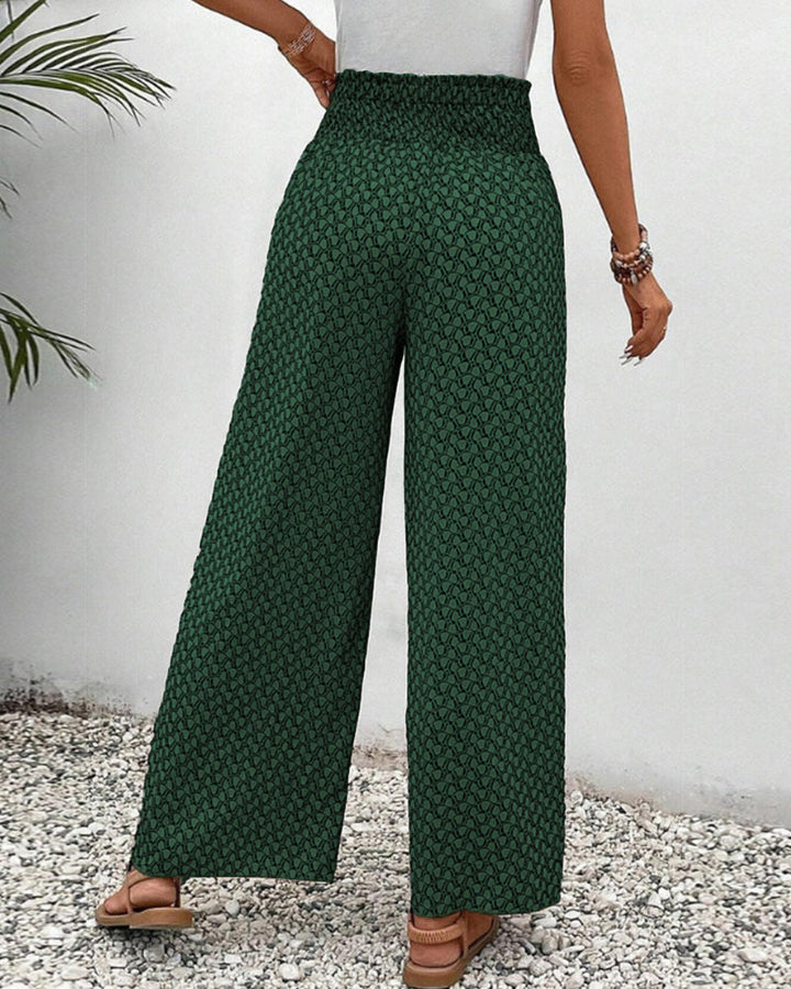 Pantalons d'été taille haute pour femmes | Motif géométrique