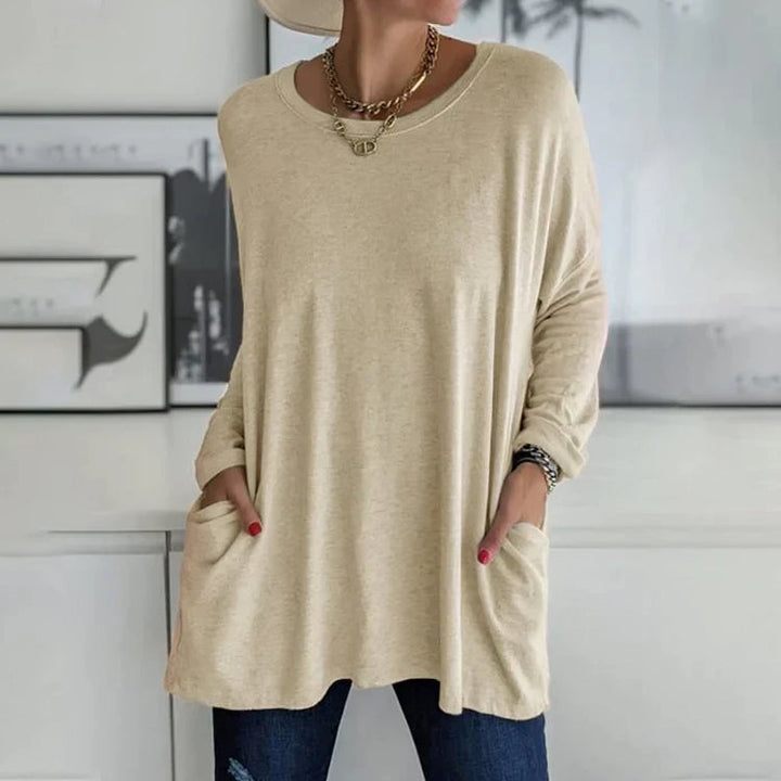 Casual Oversized Sweater, Round Neck