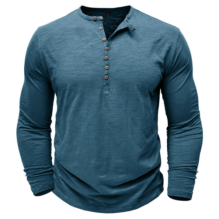 Cotton Long Sleeve Henley Cairns Closet