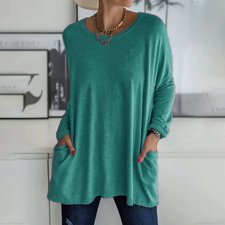 Casual Oversized Sweater, Round Neck