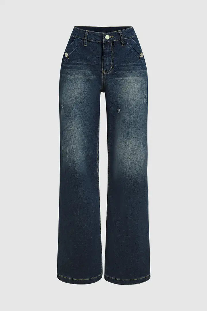 Vintage Straight Leg Mid Waist Jeans Cairns Closet