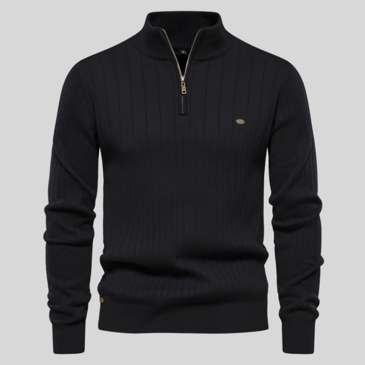 Men's Casual Knit Pullover, Half Zip | Long Sleeve