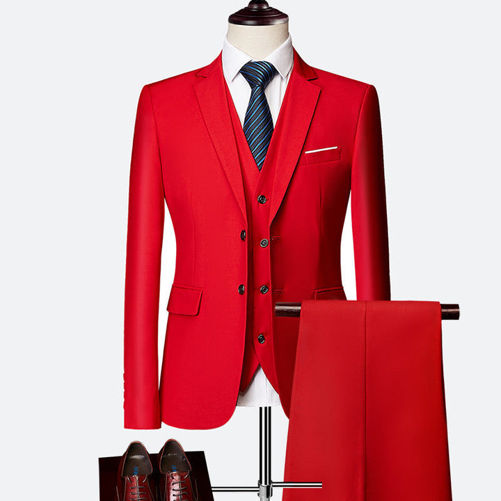 Men’s Formal Vest Blazer Set | Tailored Three-Piece