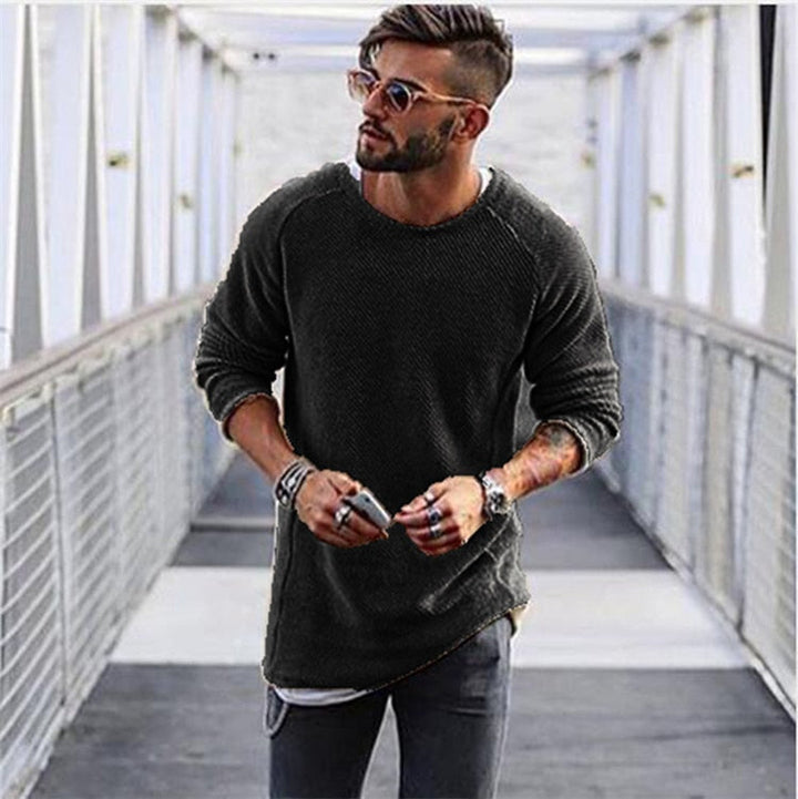 Men’s Warm Knitted Sweater, Long-Sleeved