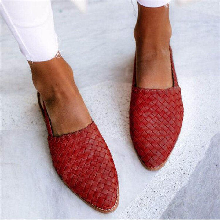 Woven Pattern Slingback Flats, Closed Toe