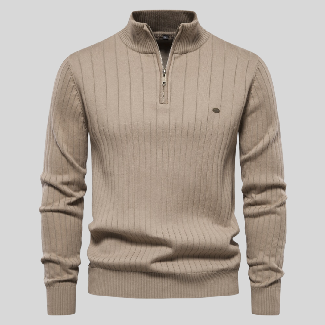 Men's Casual Knit Pullover, Half Zip | Long Sleeve