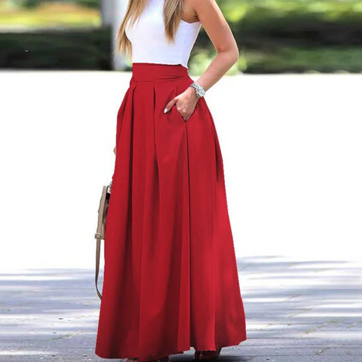 Ladies' Pleated Maxi Skirt, Loose Fit