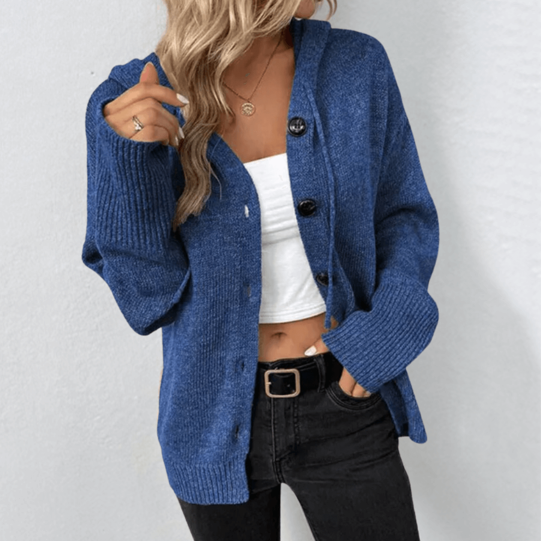 Warm Women's Knitted Cardigan, Button Down