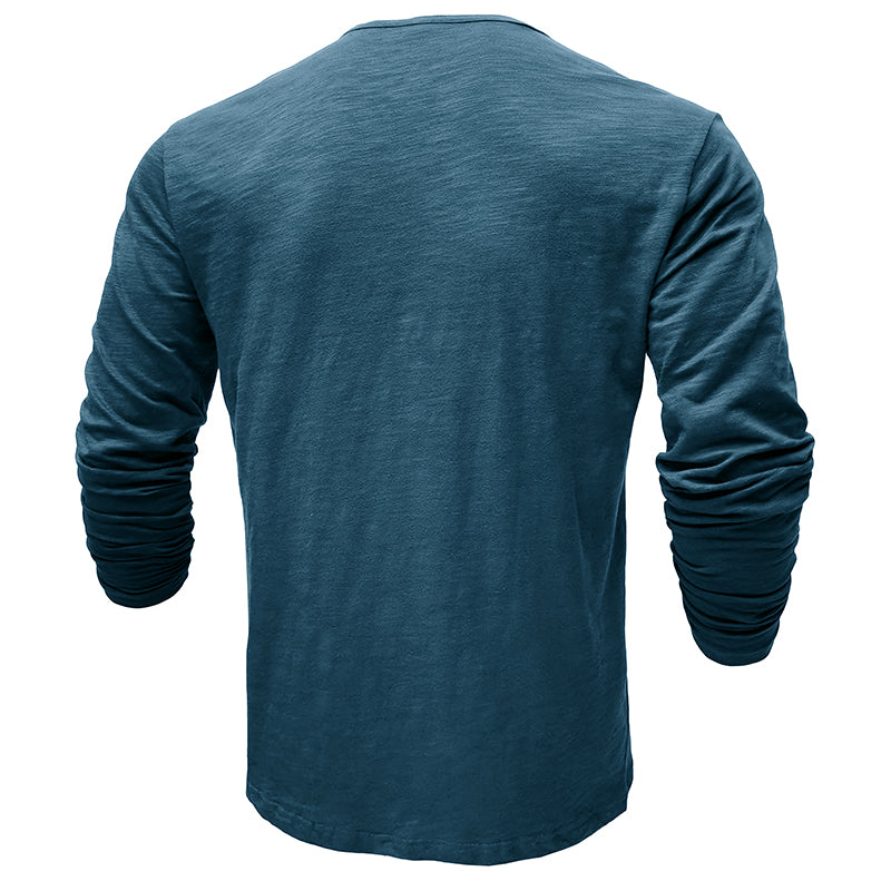 Cotton Long Sleeve Henley Cairns Closet