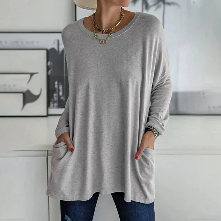 Casual Oversized Sweater, Round Neck