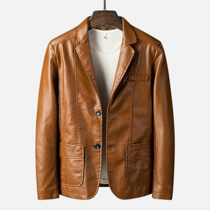 Achille™ - Leather Jacket with Two Buttons