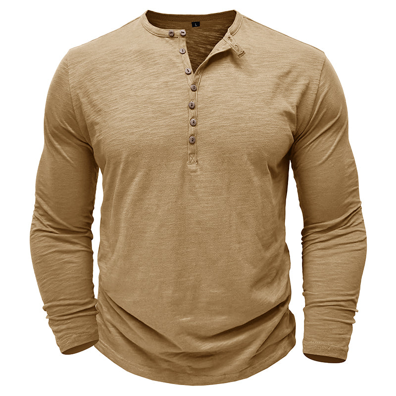 Cotton Long Sleeve Henley Cairns Closet