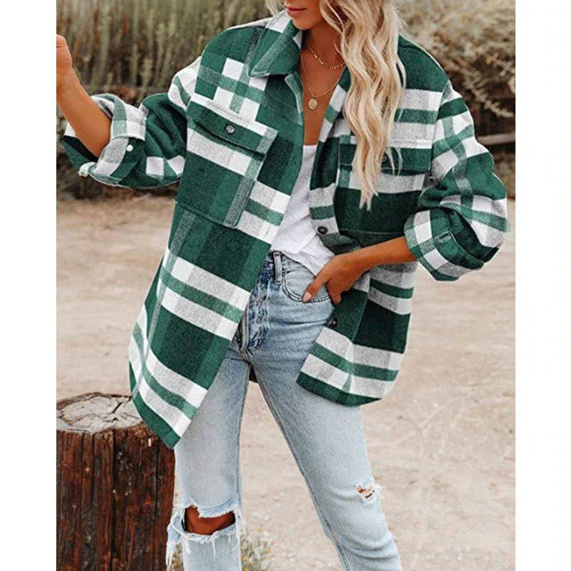 Classic Plus Size Women's Plaid Jacket | Timeless Design