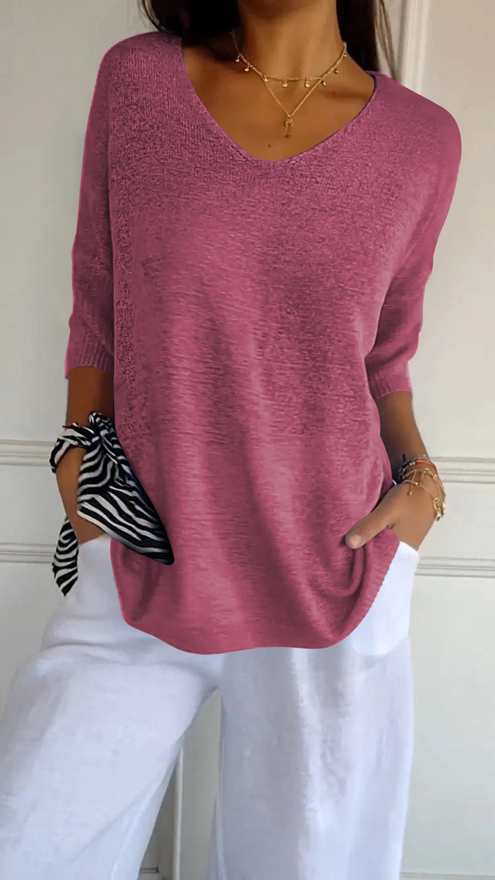 Jacob-Knit Top with V-neck