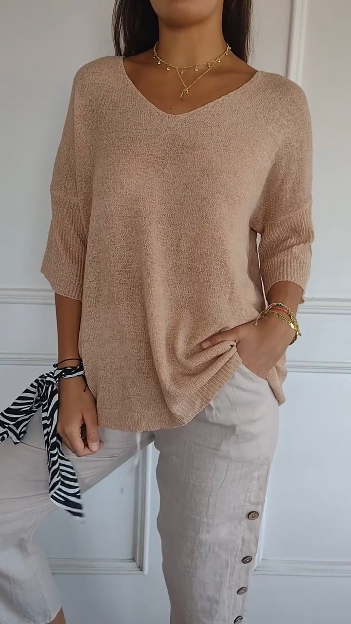 Jacob-Knit Top with V-neck