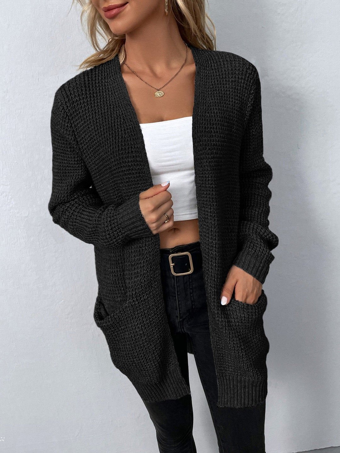 Tatiana - Long Sleeve Knitted Cardigan With Pockets Cairns Closet