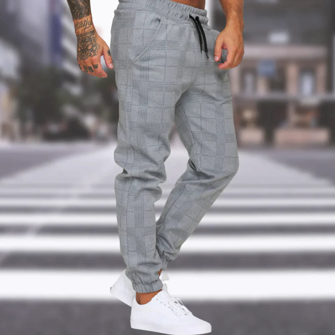 Men's Casual Checked Jogger Pants | Comfortable Fit