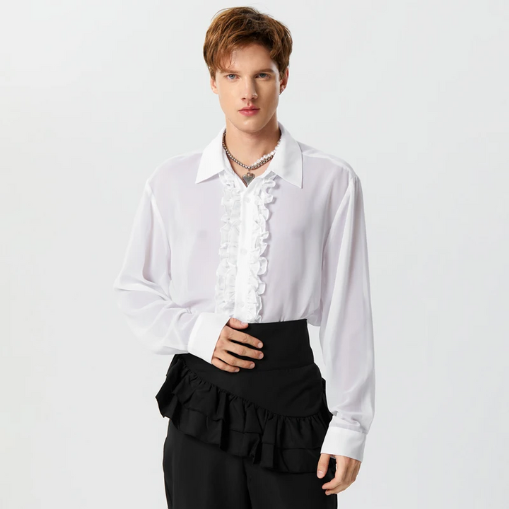 Frill Detail Long Sleeve Shirt Cairns Closet