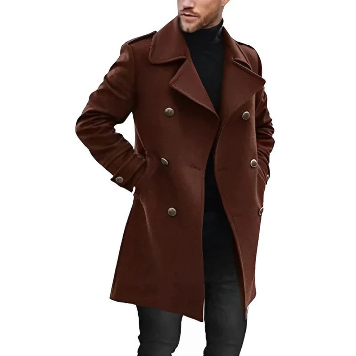 Men’s Warm Long Trench Coat | Insulated