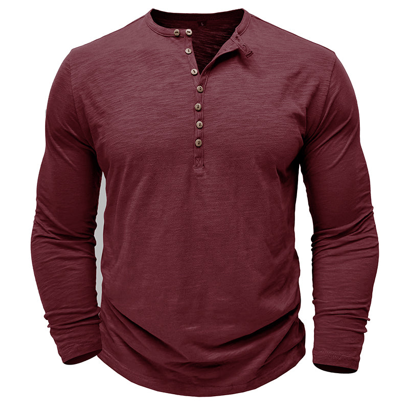 Cotton Long Sleeve Henley Cairns Closet