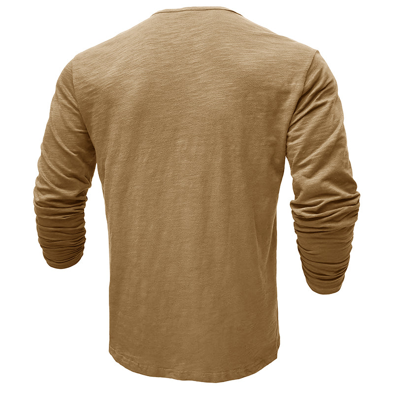 Cotton Long Sleeve Henley Cairns Closet