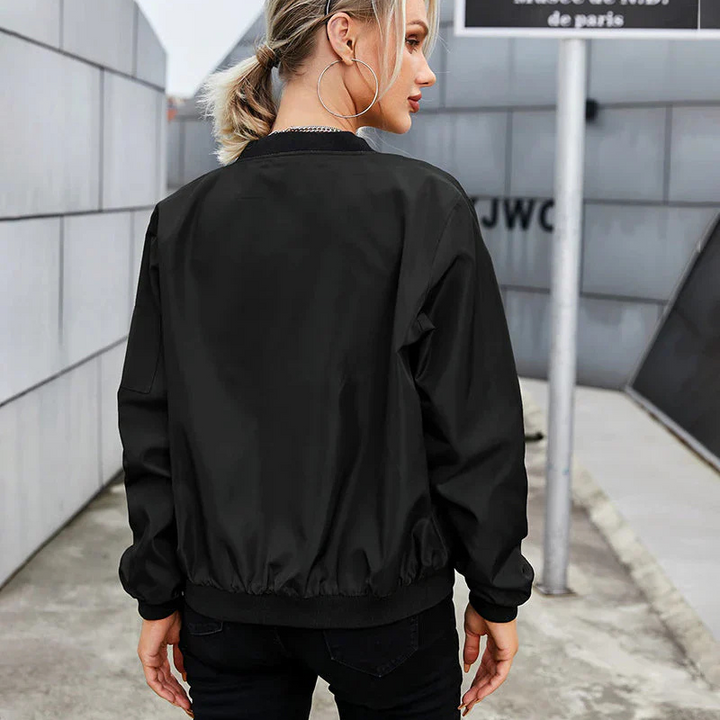 Veste bomber à manches longues élégante pour femme | Tendance