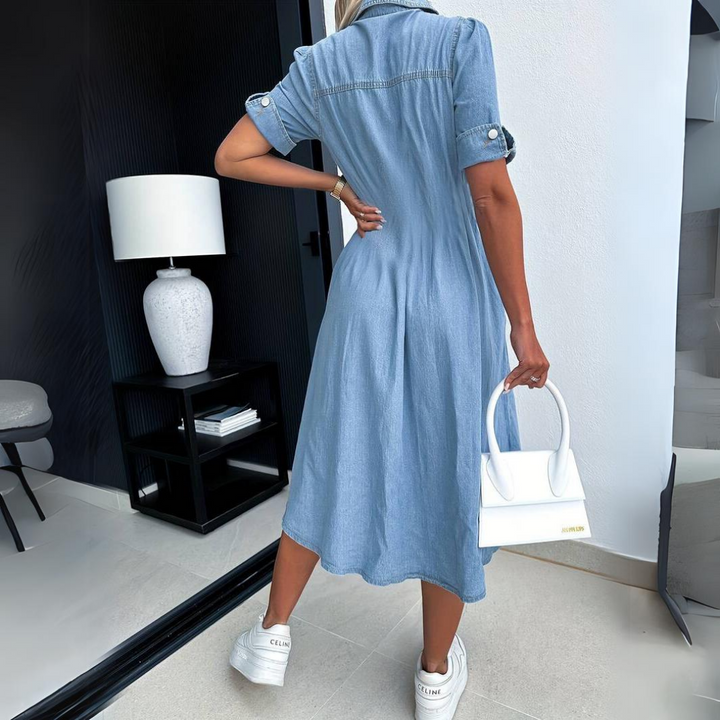 Sienna™ - Chic Denim Midi Dress Cairns Closet