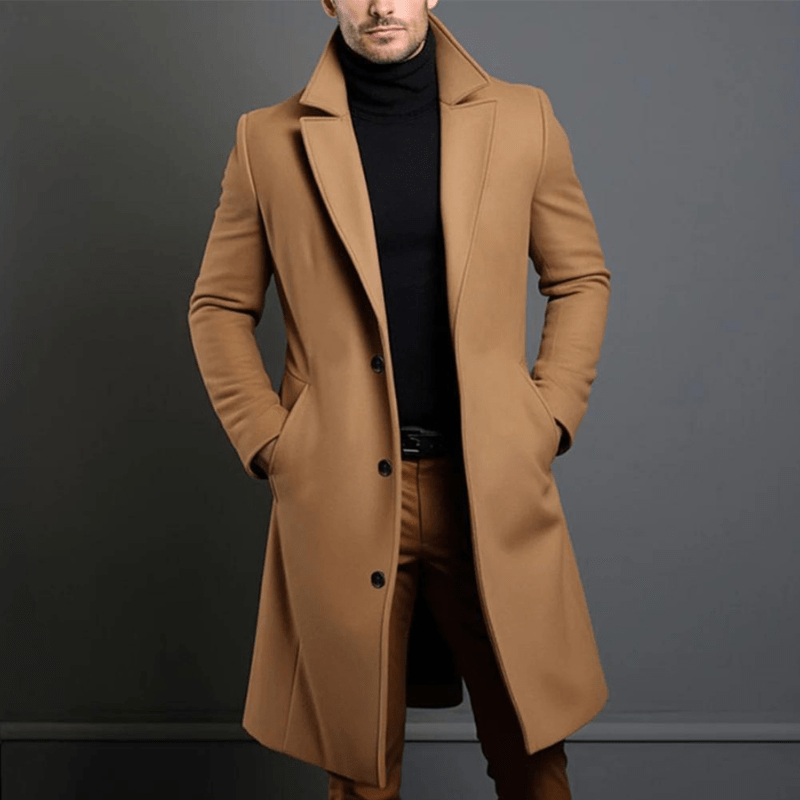 Manteau de Trench d'Hiver Long et Élégant pour Homme