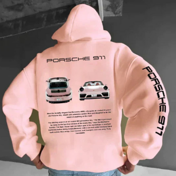 Warm Printed Hoodie, Plus Size