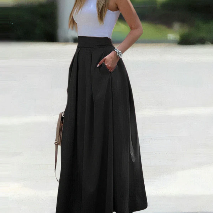Ladies' Pleated Maxi Skirt, Loose Fit
