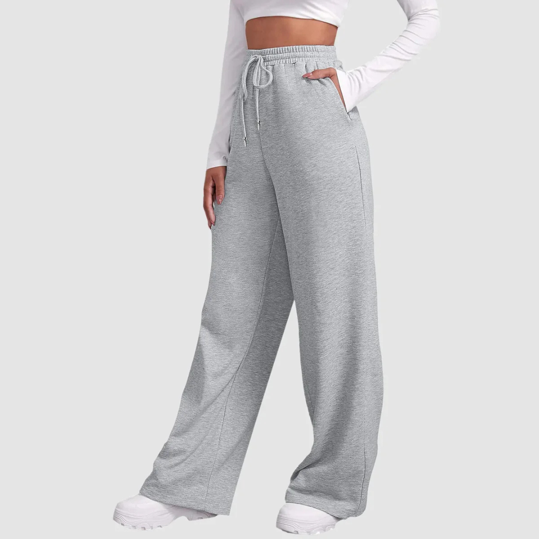 Women’s Relaxed Fit Wide Leg Jogger Pants | High-Waisted