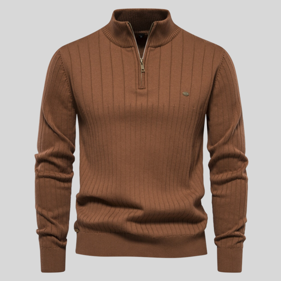 Men's Casual Knit Pullover, Half Zip | Long Sleeve