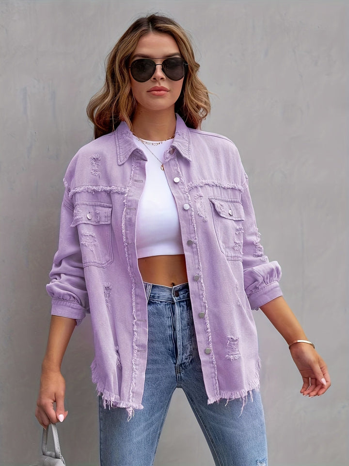 Judy - Ripped Denim Jacket Cairns Closet