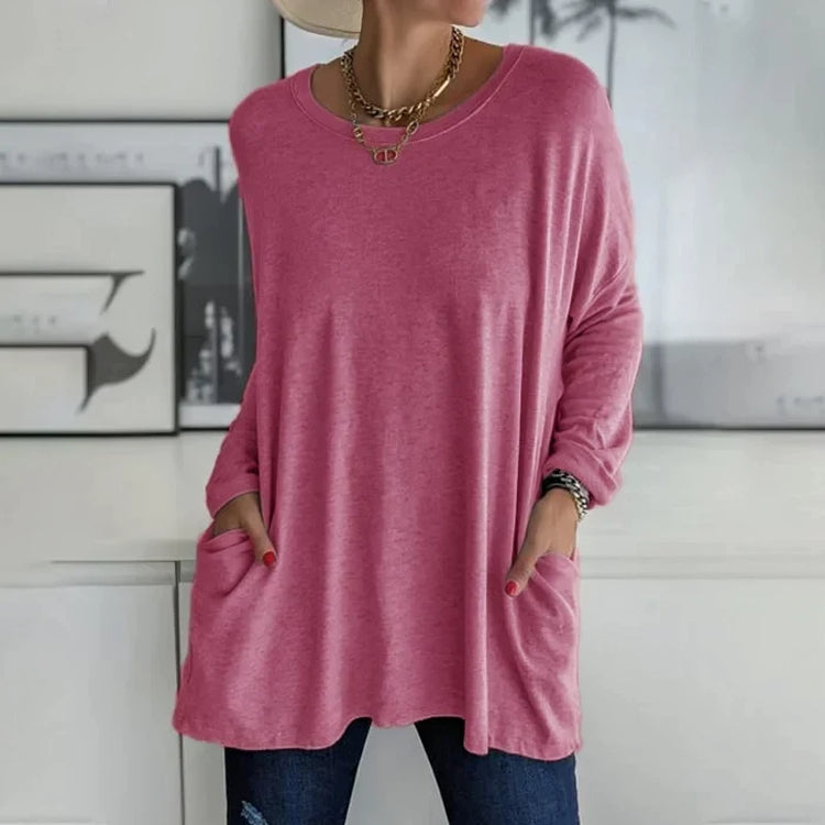 Casual Oversized Sweater, Round Neck