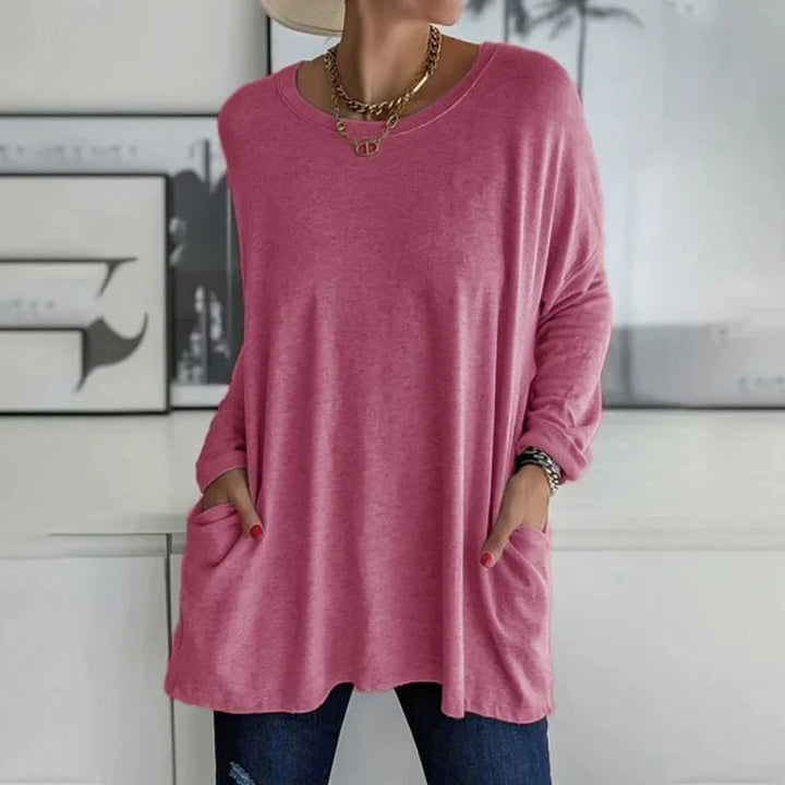 Casual Oversized Sweater, Round Neck
