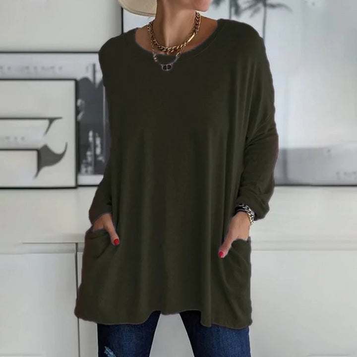 Casual Oversized Sweater, Round Neck