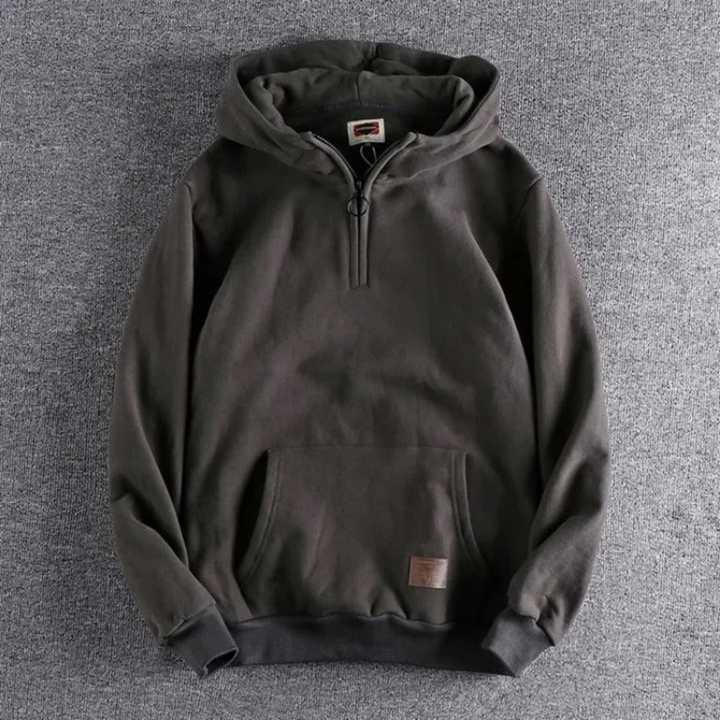 Men’s Casual Warm Hoodie, Half Zip