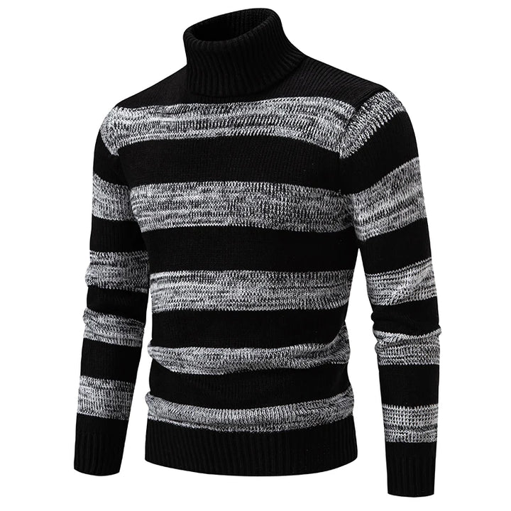 James™ - Knitted Sweater with Standing Collar