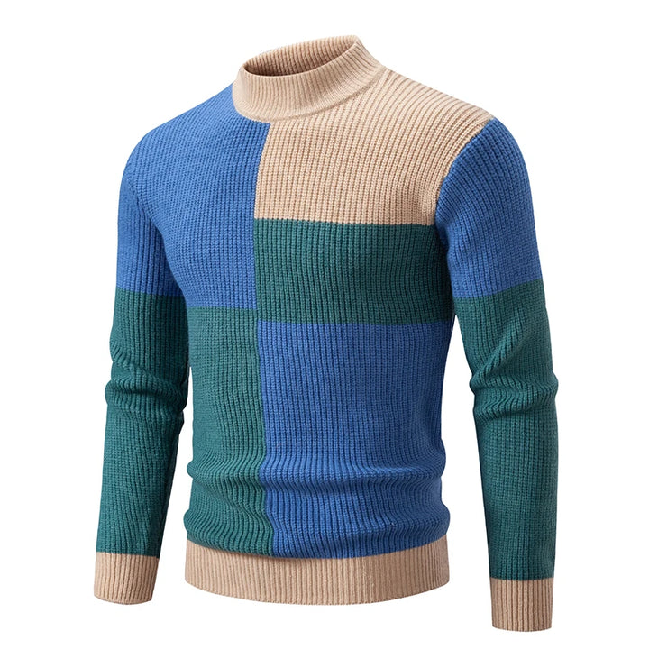 James™ - Knitted Sweater with Standing Collar