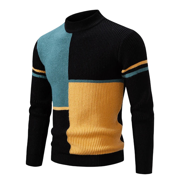 James™ - Knitted Sweater with Standing Collar