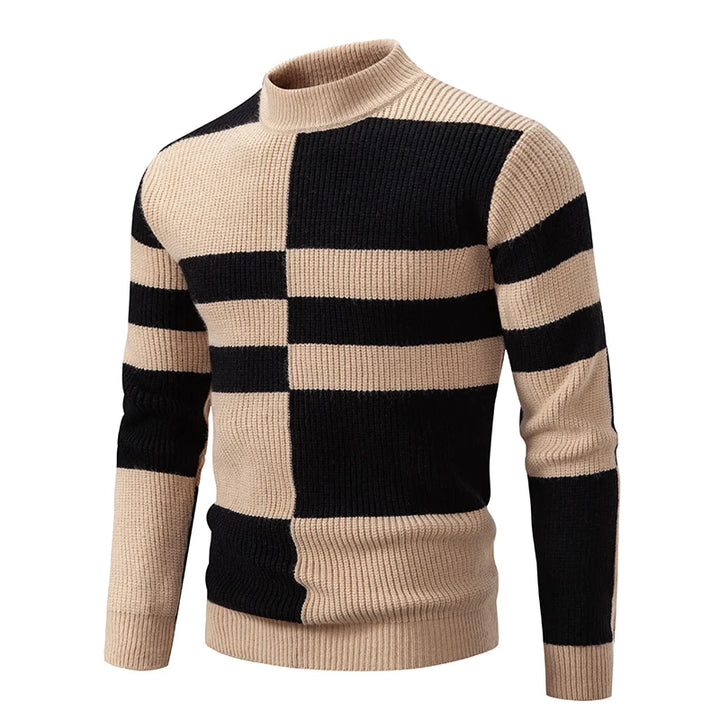 James™ - Knitted Sweater with Standing Collar