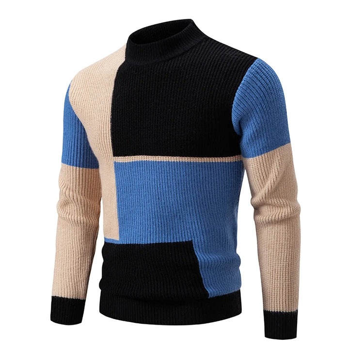 James™ - Knitted Sweater with Standing Collar