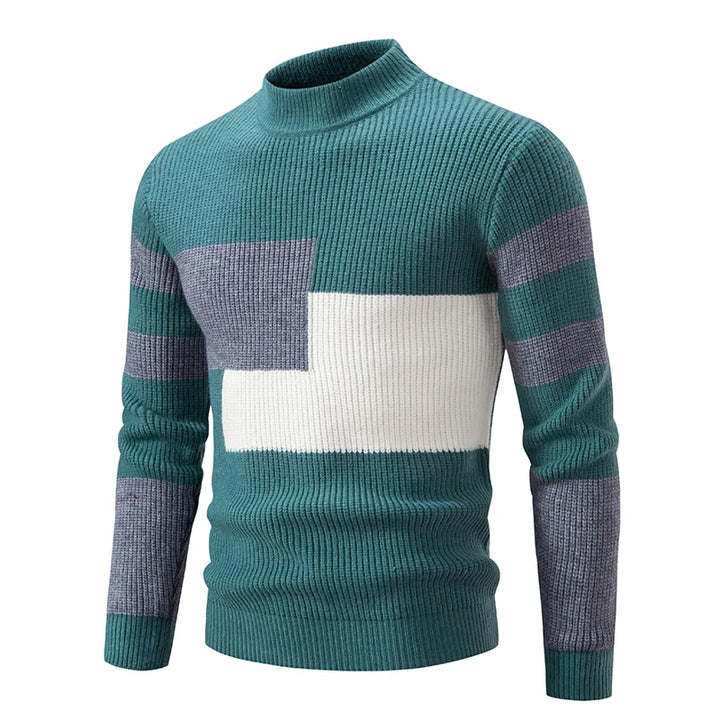 James™ - Knitted Sweater with Standing Collar