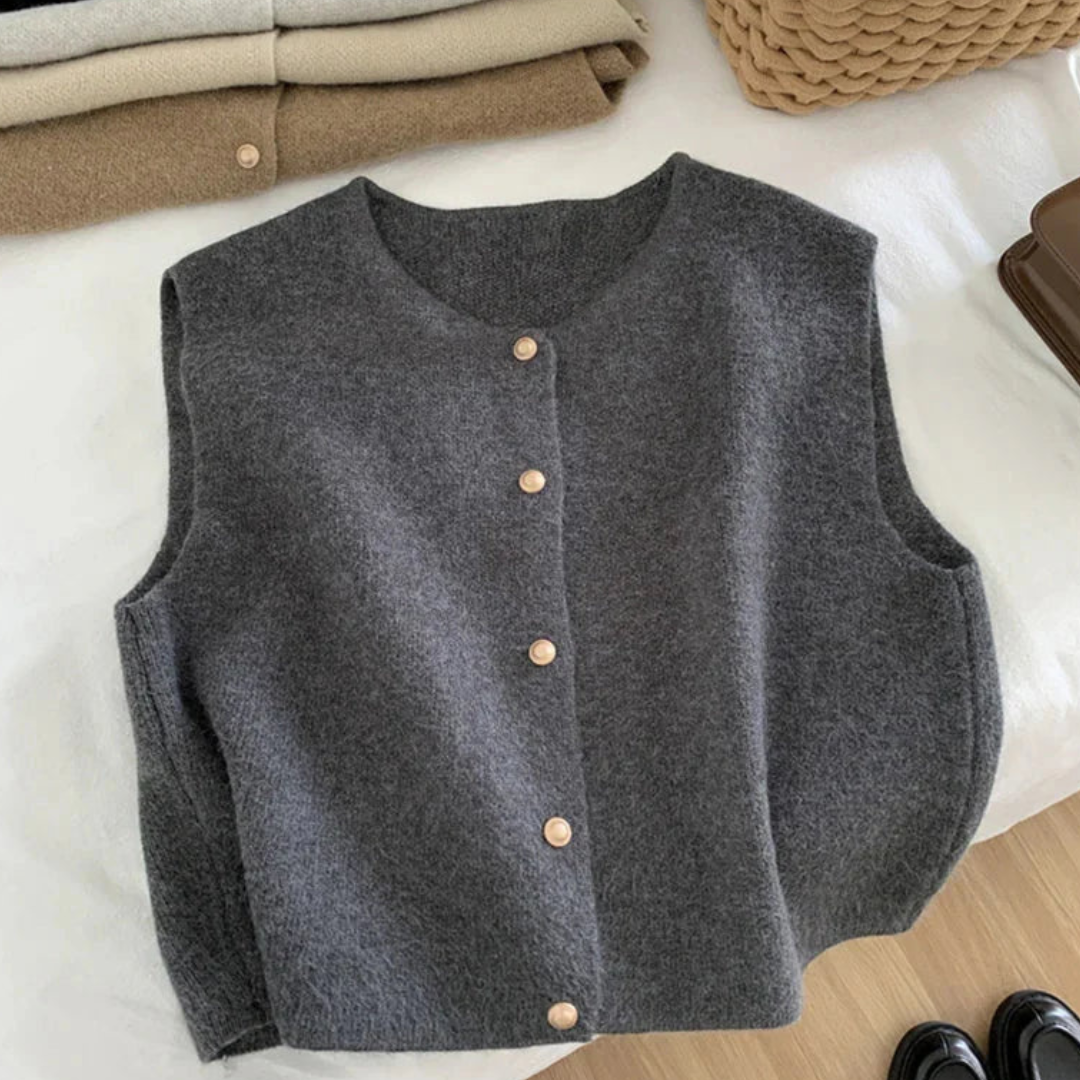 Women’s Casual Sleeveless Vest | Buttoned