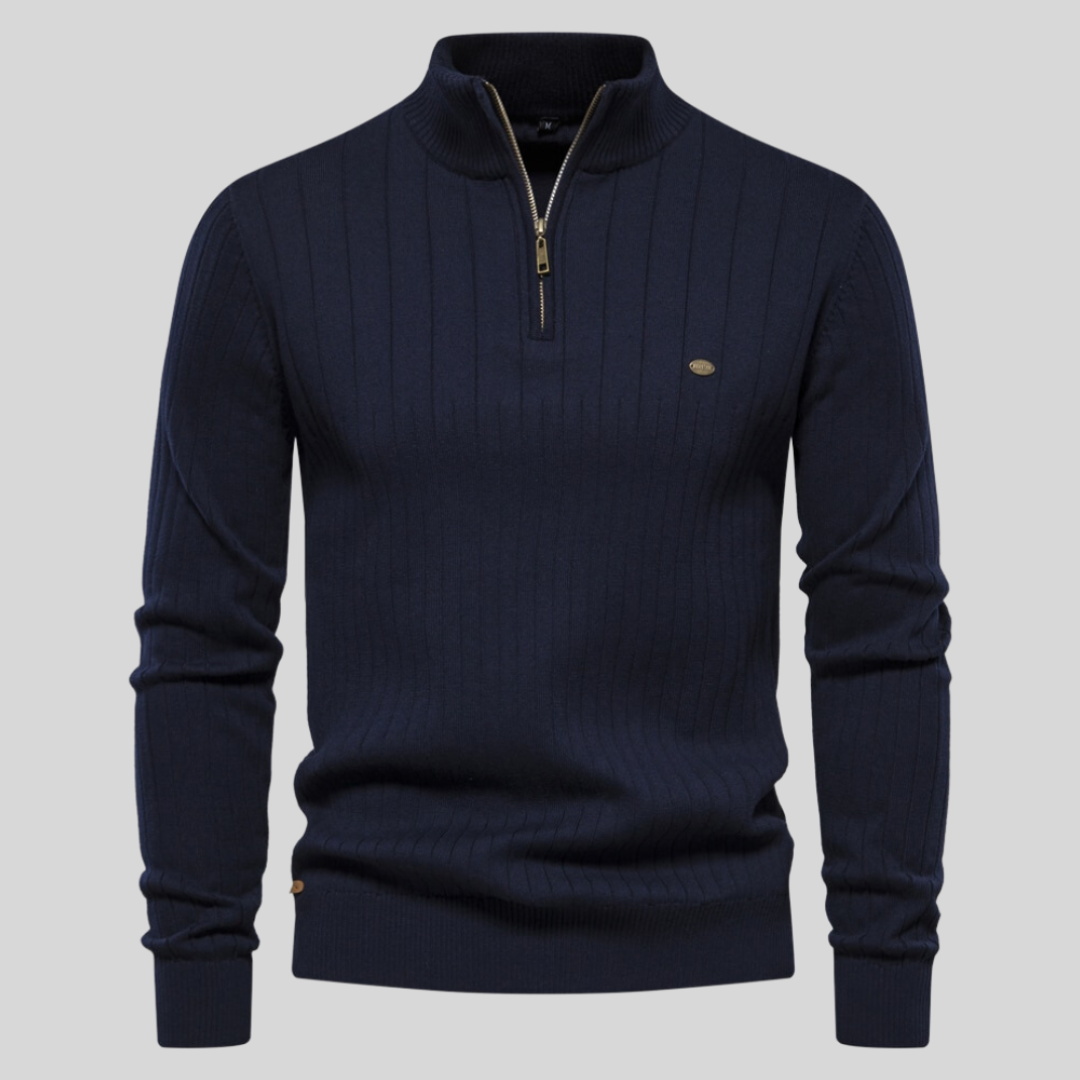 Men's Casual Knit Pullover, Half Zip | Long Sleeve