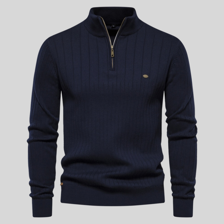 Men's Casual Knit Pullover, Half Zip | Long Sleeve
