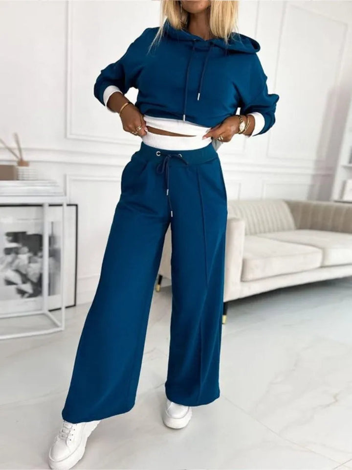 Women’s Classic Hoodie and Wide-Leg Pants Set | Stylish