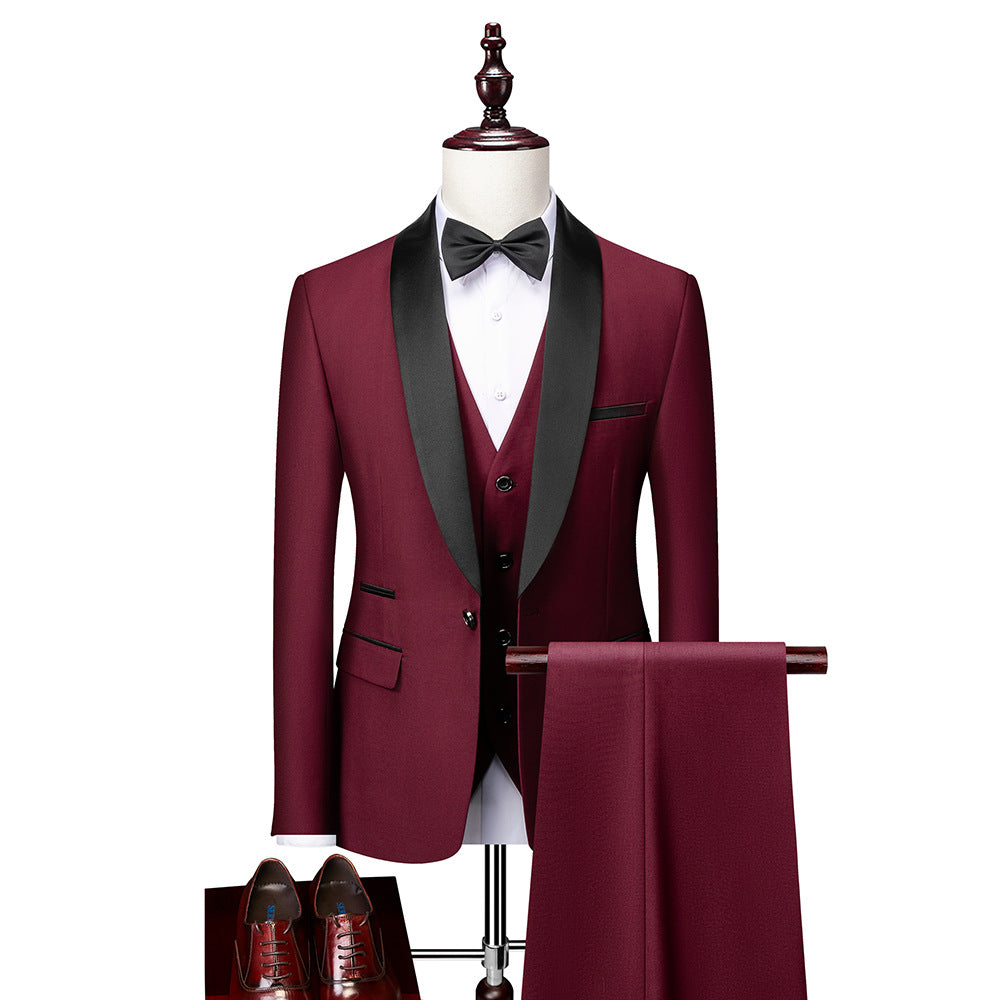 Men’s Three-Piece Slim Fit Suit Set | Formal Attire